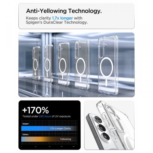 Etui Spigen Ultra Hybrid Mag MagSafe do Samsung Galaxy S26+ Plus Clear/White (Przezroczysty/Biały)