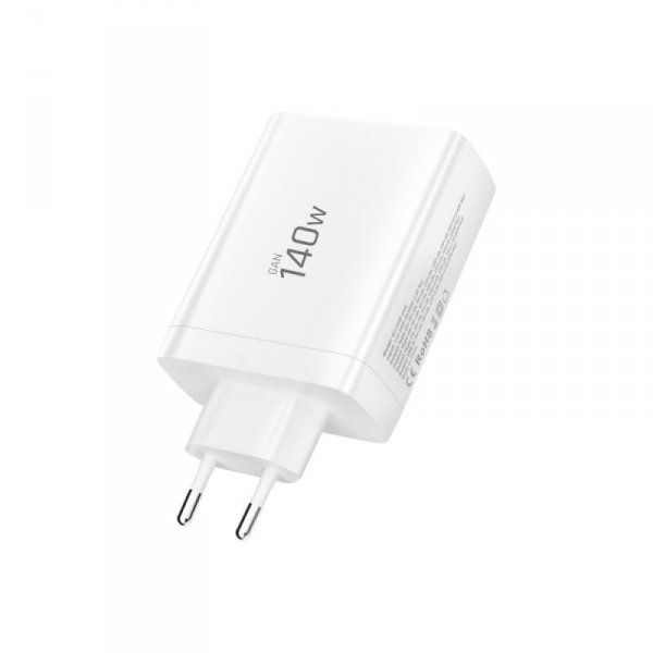 Szybka Ładowarka Sieciowa Tech-Protect PD 140W / QC3.0 4-Port PD 140W do MacBook / iPhone White
