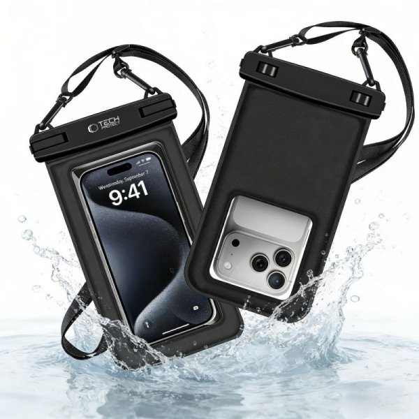 Wodoszczelne etui Tech-Protect UWC7 Universal Waterproof Floating Case 6.9 cala – czarne (black)