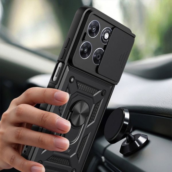 Etui pancerne Tech-Protect CamShield Pro do Motorola Moto G67 / G77 – Czarne (Black)