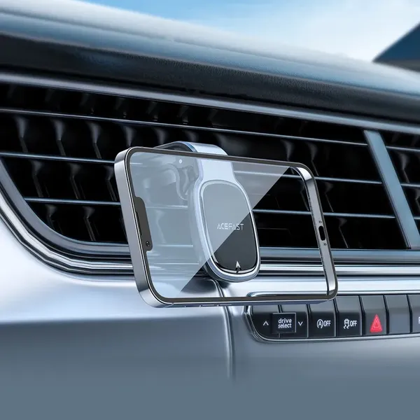 Acefast magnetyczny samochodowy uchwyt do telefonu na kratkę wentylacji szary (D16 grey)