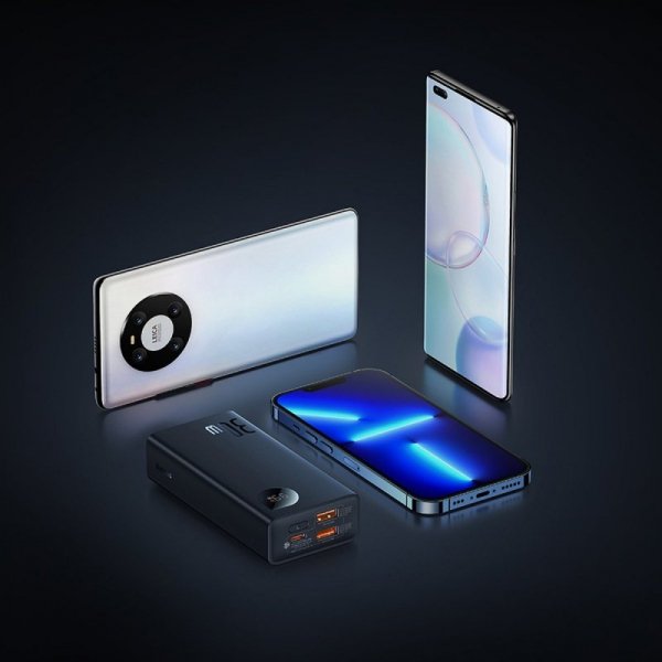 Baseus Adaman2 powerbank z wyświetlaczem cyfrowym 10000mAh 30W 2 x USB / 1x USB Typ C Overseas Edition PD QC SCP czarny (PPAD040