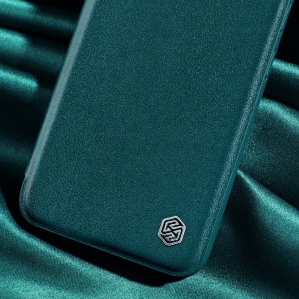 Nillkin Qin Cloth Pro Case etui do Samsung Galaxy S22+ (S22 Plus) osłona na aparat kabura pokrowiec obudowa z klapką niebieski