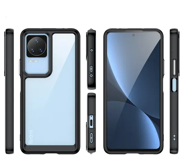 Outer Space Case etui Xiaomi Poco F4 5G pokrowiec z elastyczną ramką niebieskie