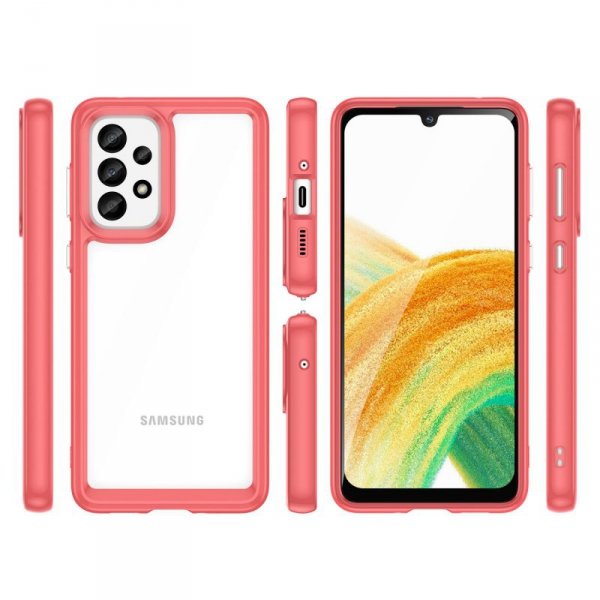 Outer Space Case etui do Samsung Galaxy A33 5G pokrowiec z elastyczną ramką czerwone