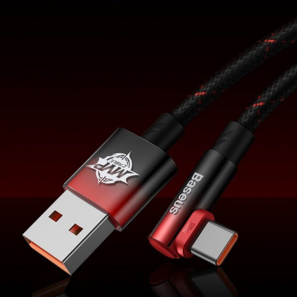 Baseus MVP 2 Elbow kątowy kabel przewód Power Delivery z bocznym wtykiem USB / USB Typ C 1m 100W 5A niebieski (CAVP000421)