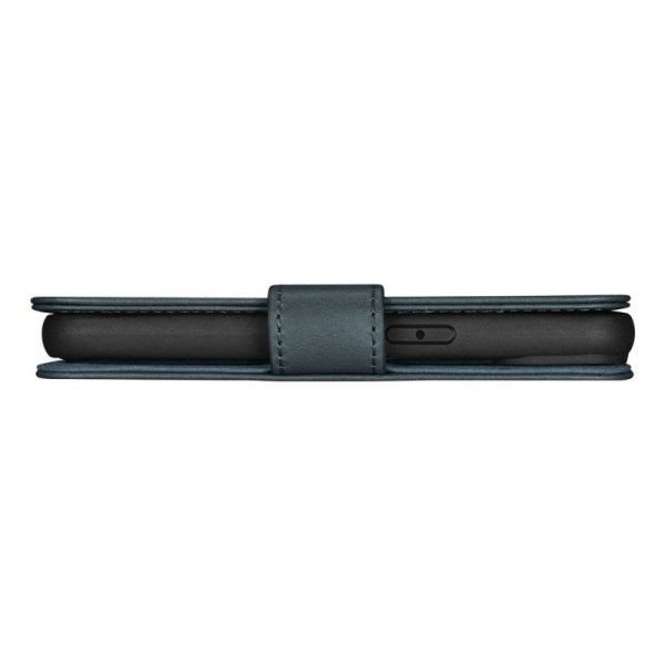 iCarer Oil Wax Wallet Case 2in1 etui iPhone 14 Pro skórzany pokrowiec z klapką Anti-RFID niebieski (WMI14220722-BU)