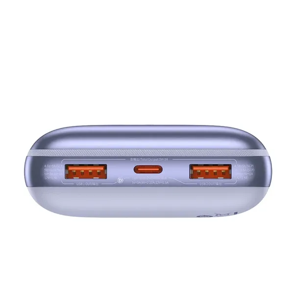 Powerbank Baseus Bipow Pro 20000mAh 22.5W fioletowy z kablem USB Typu A - USB Typu C 3A 0.3m (PPBD040305)