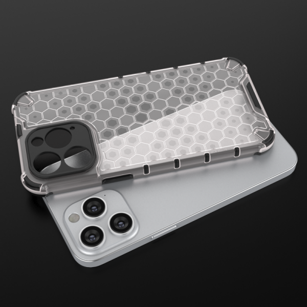 Honeycomb etui iPhone 14 Pro Max pancerny hybrydowy pokrowiec niebieskie