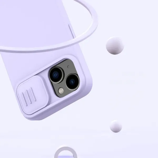 Nillkin CamShield Silky Silicone Case etui iPhone 14 pokrowiec z osłoną na aparat czarny