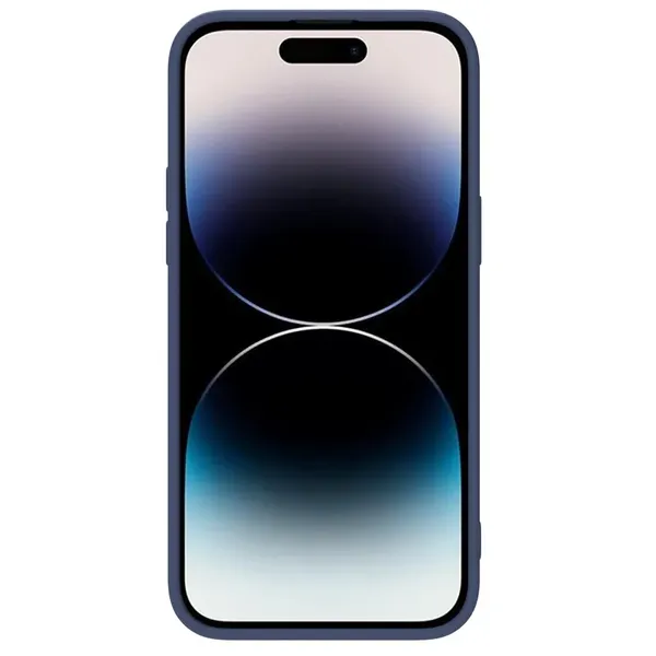 Nillkin CamShield Silky Silicone Case etui iPhone 14 Pro pokrowiec z osłoną na aparat niebieski