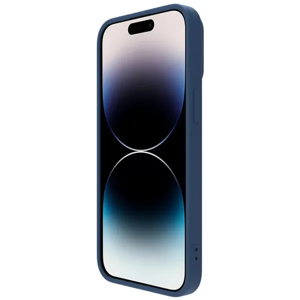 Nillkin CamShield Silky Silicone Case etui iPhone 14 Pro Max silikonowy pokrowiec z osłoną na aparat niebieskie