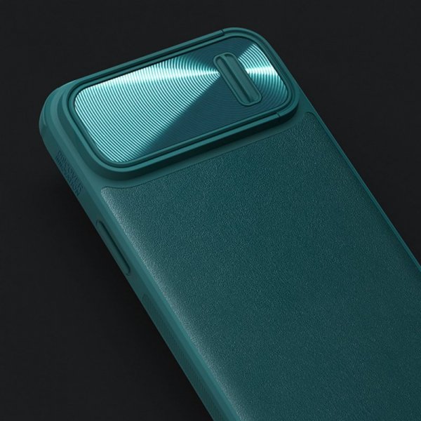 Nillkin CamShield Leather S Case etui iPhone 14 pokrowiec z osłoną na aparat niebieskie