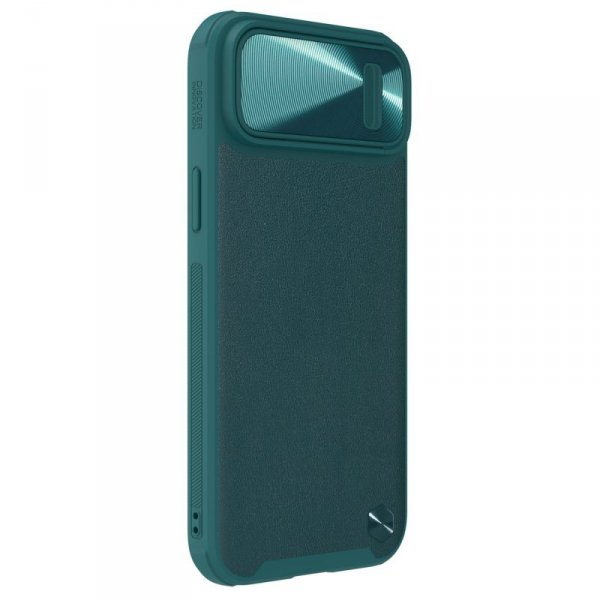 Nillkin CamShield Leather S Case etui iPhone 14 pokrowiec z osłoną na aparat zielone