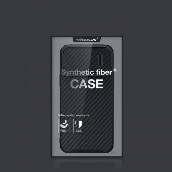 Nillkin Synthetic Fiber S Case etui iPhone 14 Pro z osłoną na aparat czarny