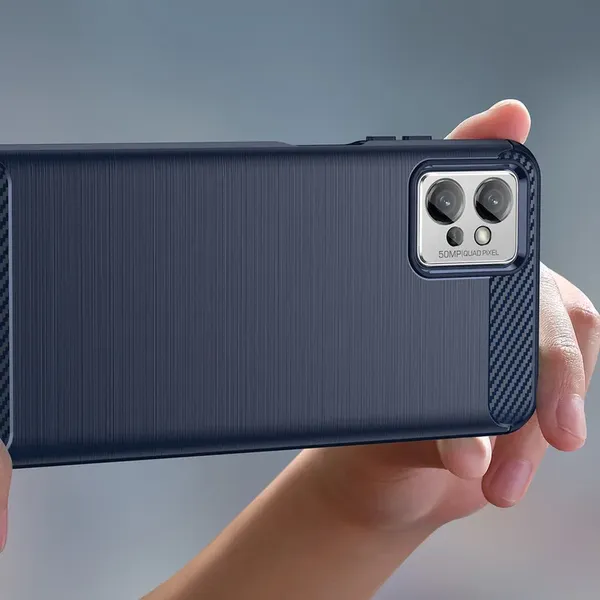Carbon Case etui Motorola Moto G32 elastyczny silikonowy karbonowy pokrowiec czarne