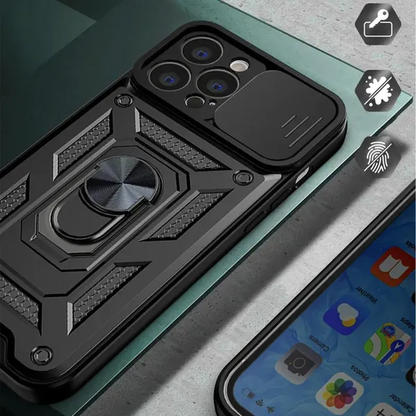 Hybrid Armor Camshield etui iPhone 14 pancerny pokrowiec z osłoną na aparat czarne