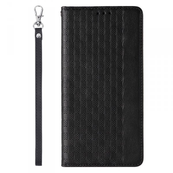 Magnet Strap Case etui Samsung Galaxy S23+ pokrowiec z klapką portfel mini smycz podstawka czarne