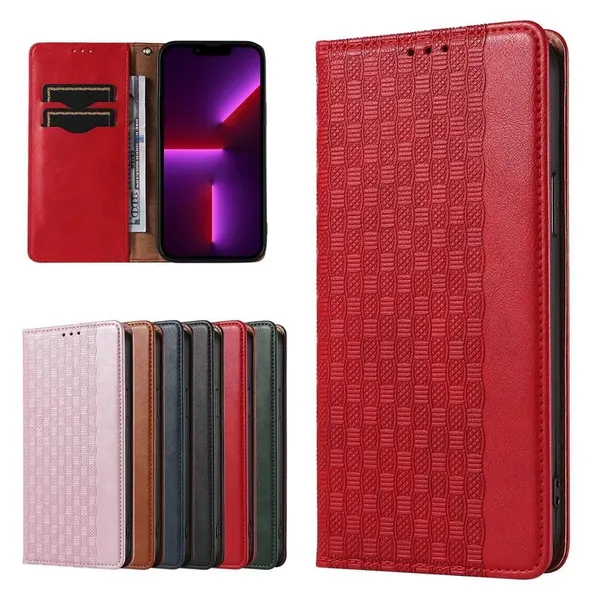Magnet Strap Case etui Samsung Galaxy S23 Ultra pokrowiec z klapką portfel mini smycz podstawka czerwone