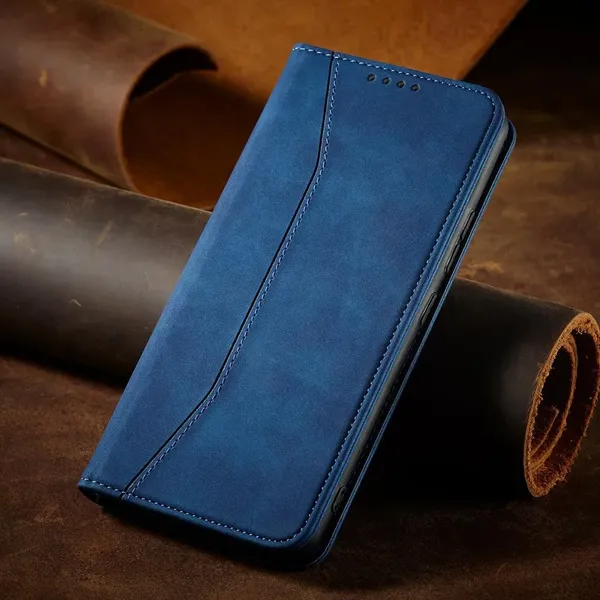 Magnet Fancy Case etui Samsung Galaxy S23 Ultra pokrowiec z klapką portfel podstawka niebieskie