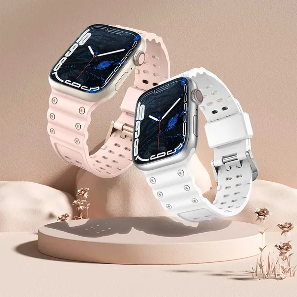 Strap Triple Protection pasek Apple Watch SE, 9, 8, 7, 6, 5, 4, 3, 2, 1 (41, 40, 38 mm) opaska bransoleta biały