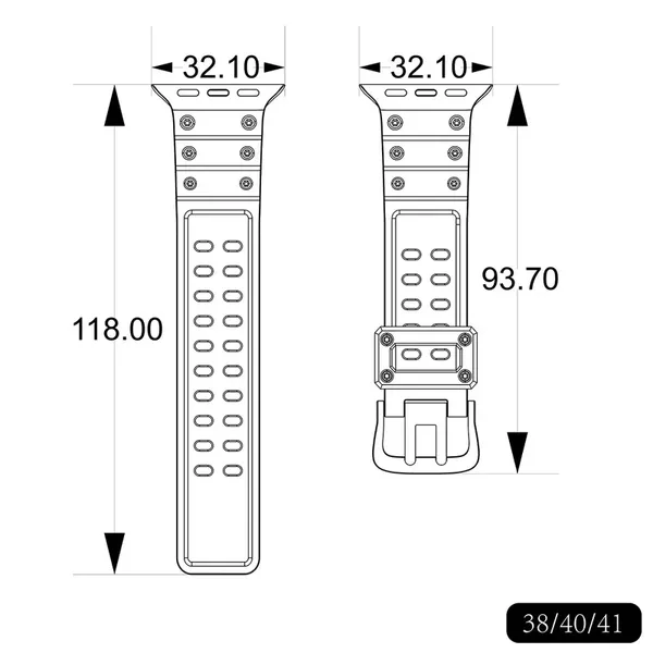 Pasek Strap Triple Protection do Apple Watch 38 / 40 / 41 mm opaska bransoleta - przezroczysty