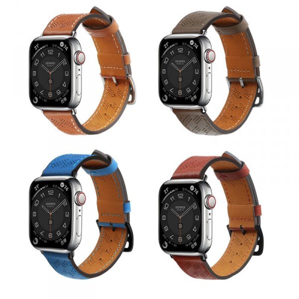 Pasek skórzany Strap Leather do Apple Watch 38 / 40 / 41 mm opaska bransoleta - ciemnobrązowy