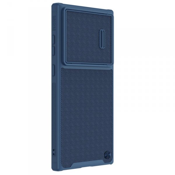 Nillkin Textured S Case etui Samsung Galaxy S22 Ultra pancerny pokrowiec z osłoną na aparat niebieskie
