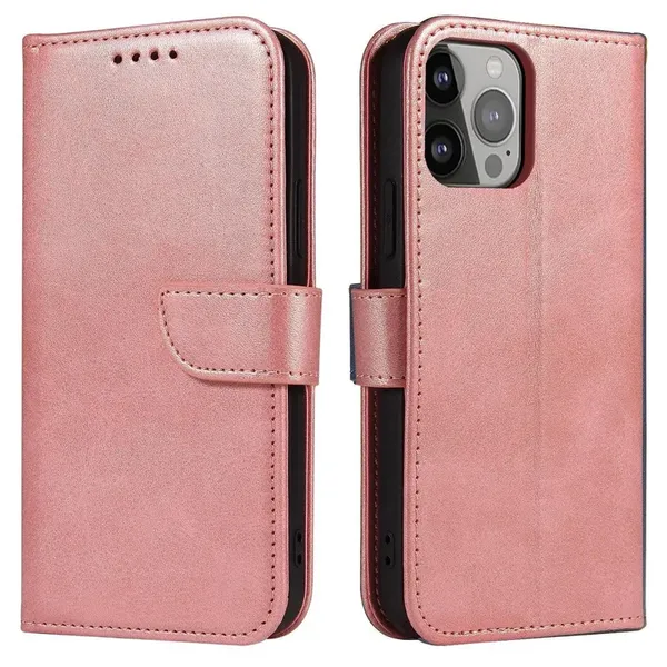 Magnet Case etui do Xiaomi Redmi Note 12 pokrowiec z klapką portfel podstawka różowe