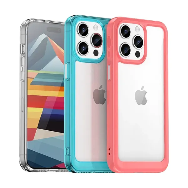 Wzmocnione etui z elastyczną ramką do iPhone 15 Pro Max Outer Space - czarne