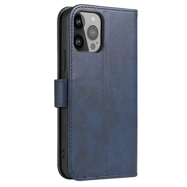 Etui portfel z klapką podstawką do iPhone 15 Pro Max Magnet Case - niebieskie