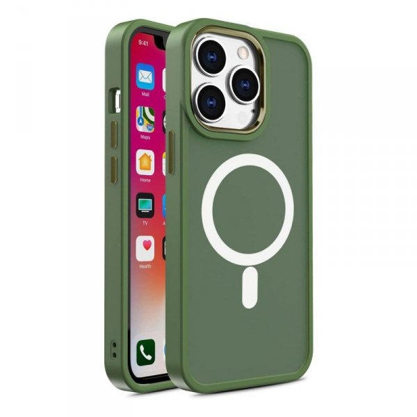 Magnetyczne etui z MagSafe Color Matte Case do iPhone 14 Plus - zielone