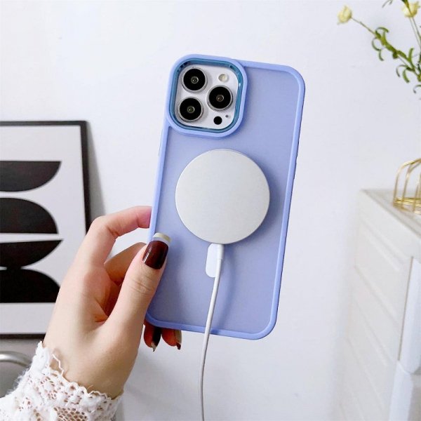 Magnetyczne etui z MagSafe Color Matte Case do iPhone 15 Pro Max - burgundowe
