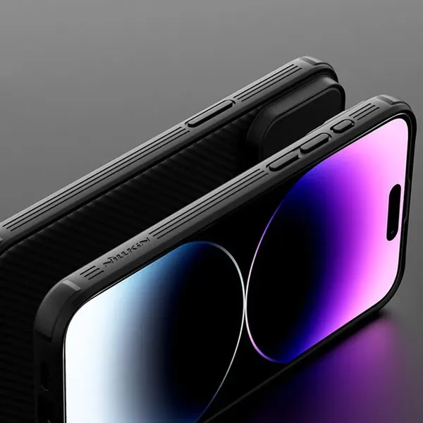Pancerne etui Nillkin CamShield Pro Magnetic Case do iPhone 15 Pro z osłoną na aparat - niebieskie