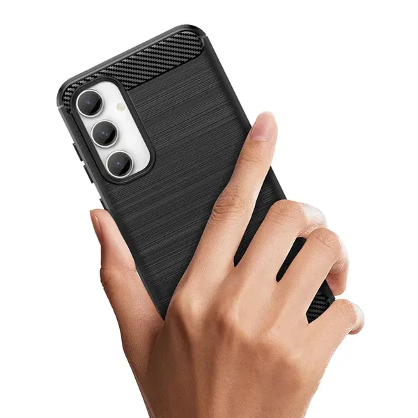 Elastyczne etui wzór karbon do Samsung Galaxy S23 FE Carbon Case - czarne