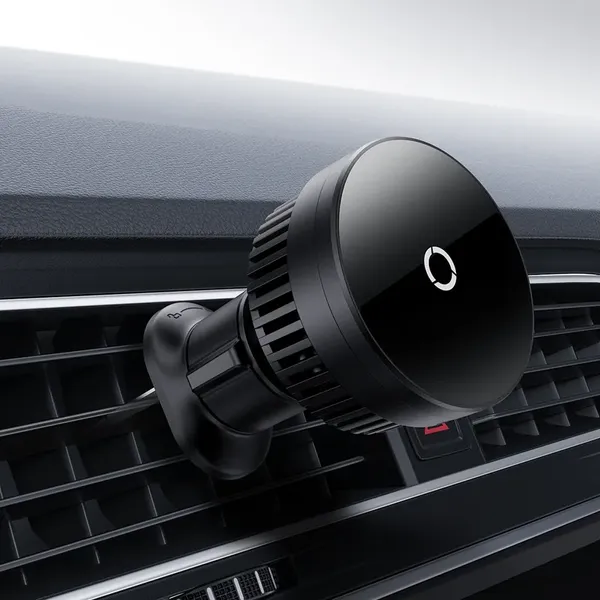 Uchwyt samochodowy Baseus MagPro Series z ładowarką indukcyjną 15W na kratkę nawiewu - czarny