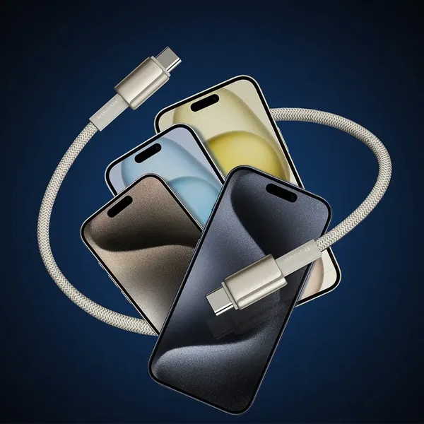 Kabel Baseus Tungsten Gold USB-C / USB-C 100W 1m - złoty