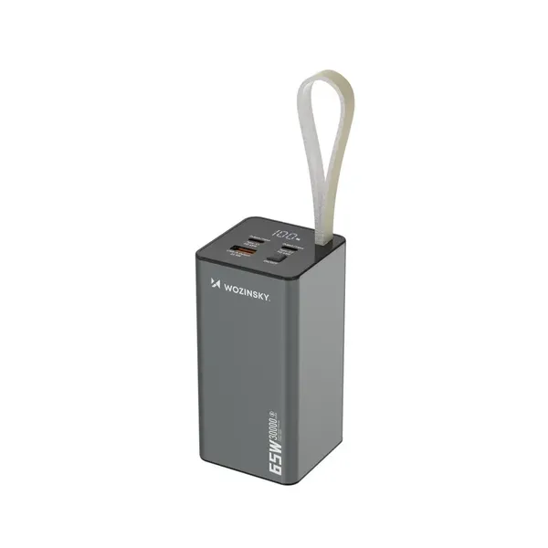 Powerbank Wozinsky K65+ 65W 30000mAh 2x USB-C, 1x USB-A 65W - czarny