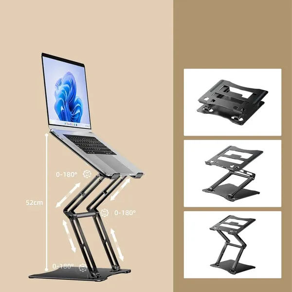 Podstawka pod laptopa, tablet Wozinsky WRS-CPY75DSB aluminiowa + Gratis! podstawka do smartfona - czarna