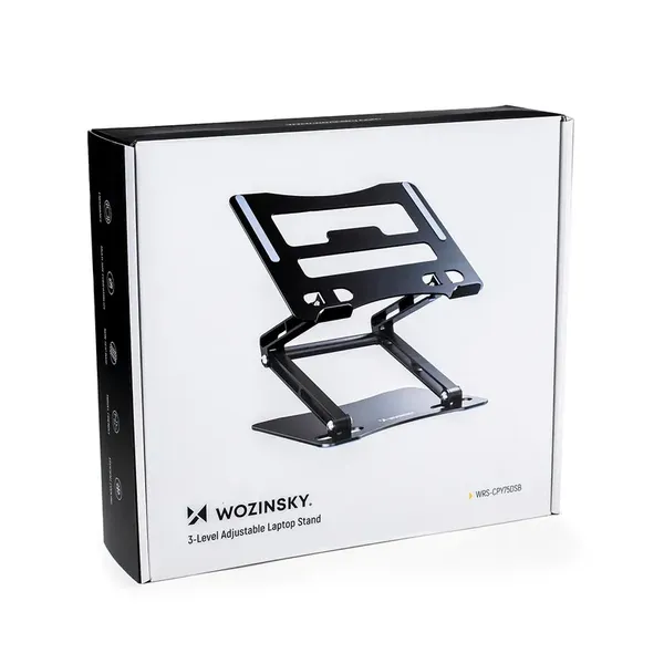 Podstawka pod laptopa, tablet Wozinsky WRS-CPY75DSB aluminiowa + Gratis! podstawka do smartfona - czarna