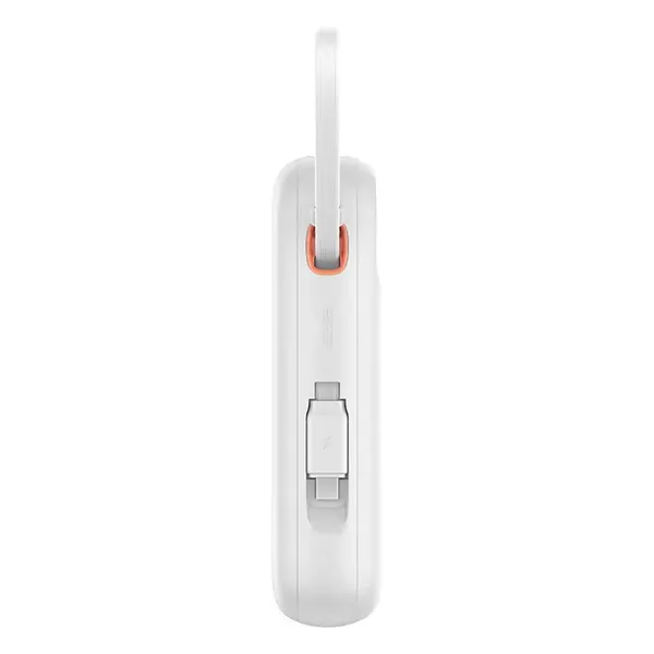 Powerbank Baseus QPow 2 30W 10000mAh z wbudowanymi kablami USB-C - biały