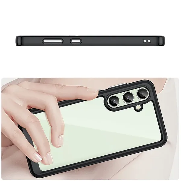 Etui silikonowe Outer Space Case z żelową ramką do Samsung Galaxy S24 FE - czarne