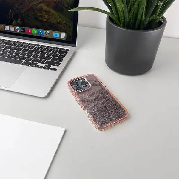 Etui Wozinsky Glitter Case na Samsung Galaxy S24 FE - różowe z brokatem