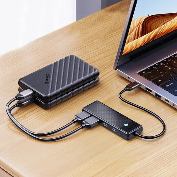 Hub USB-C Orico PAPW4A-C3 stacja dokująca 4x USB-A 3.0 - czarny