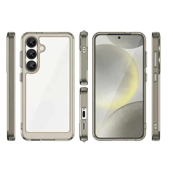 Etui Outer Space Case na iPhone 16e pokrowiec z elastyczną ramką - półprzezroczyste, czarne
