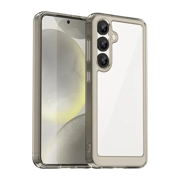 Etui Outer Space Case na Samsung Galaxy S25 Edge pokrowiec z elastyczną ramką - półprzezroczyste, czarne
