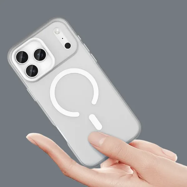 Etui Magnetic Abrasive na iPhone 17 Pro kompatybilne z MagSafe - matowe białe