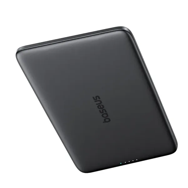 Powerbank Baseus PicoGo AM41 5000mAh 20W ultra-cienki, kompatybilny z MagSafe z czarnym kablem Baseus Simple USB-C 60W 30cm - sz