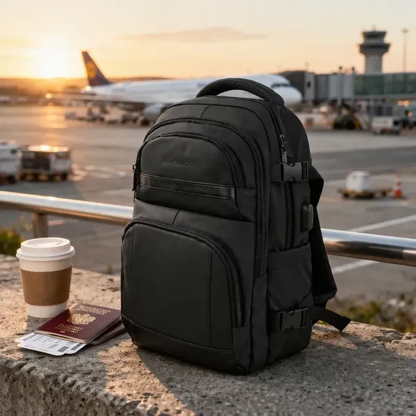 Plecak Wozinsky WPW-20L z kieszenią na laptopa podróżny 40x20x25 cm do luku bagażowego - czarny