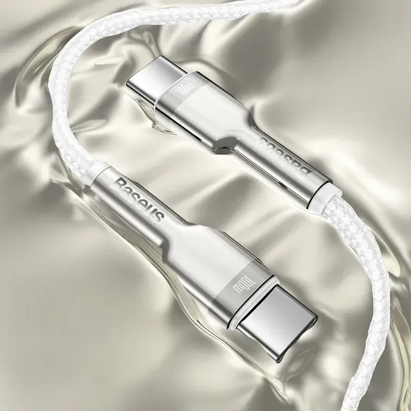 Kabel Baseus Cafule Metal 100W USB-C - USB-C 2m - biały
